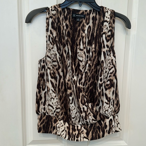 INC cheetah print tank/shell. Excellent condition. Gorgeous draped look Small - Picture 1 of 4